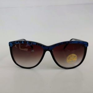 NWT Vintage 90's Acetate Lady High Fashion Sunglasses (Black/Blue)